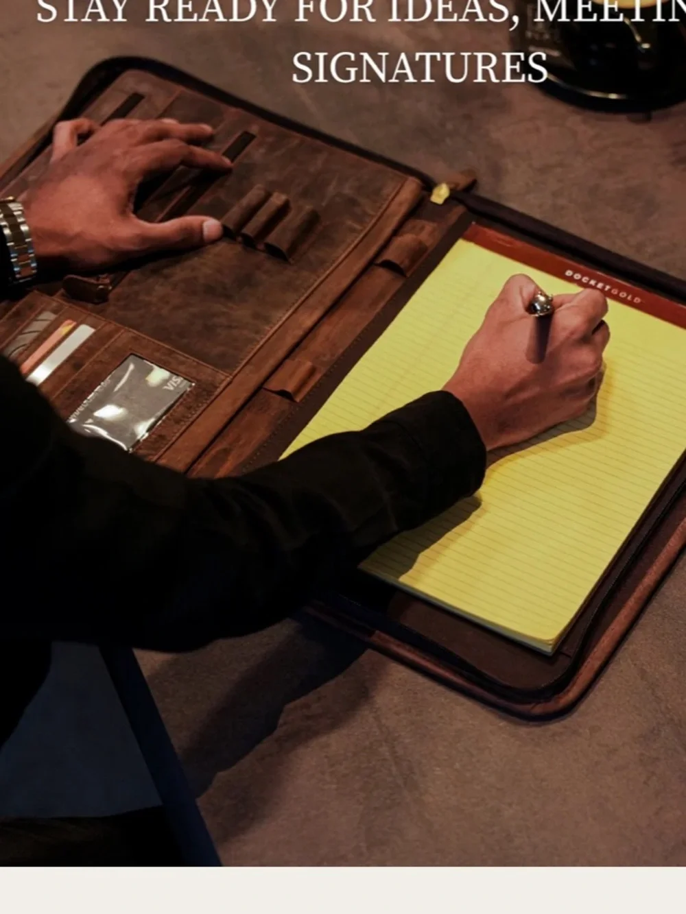 Nomad Crafts Co. LEATHER PADFOLIO WITH ZIPPER